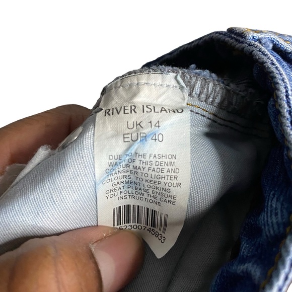 River Island Women's Medium Indigo Aztec Print Denim Skirt - Picture 3 of 5